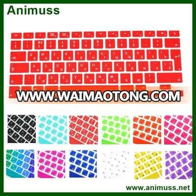 EU Russian Language Letter Silicone Keyboard Cover Sticker skin For Macbook Air 13 Pro 13 15 17 retina Protector Film